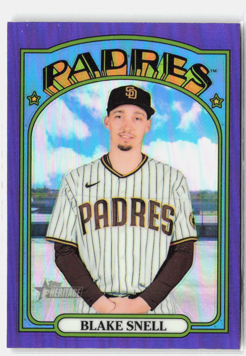 2021 Topps Heritage #669 Blake Snell Chrome Purple Refractor Nickname