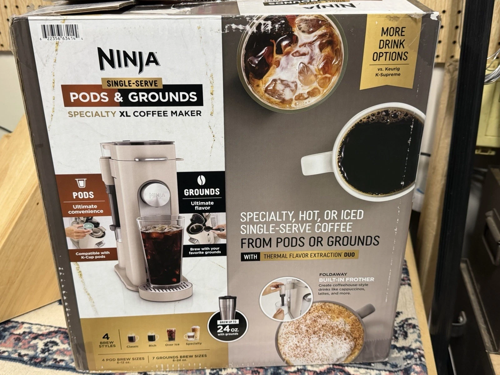 Ninja PB055ABL Pod & Grounds Specialty XL Single-Serve Coffee Maker