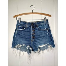 Abercrombie Fitch High Rise Jean Mom Shorts Denim Shorts Distressed Size 26/2