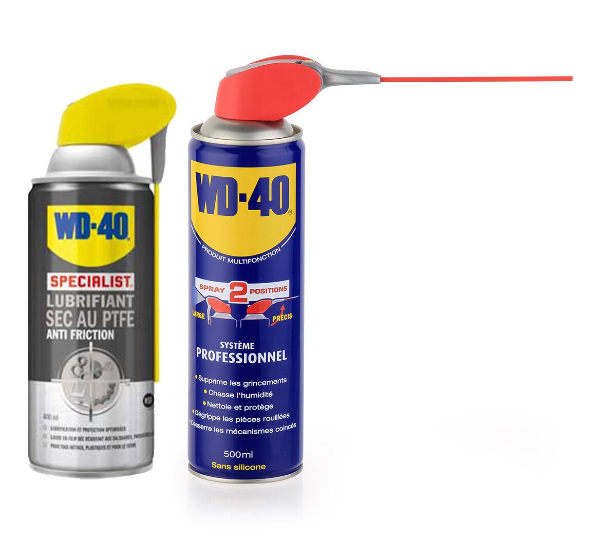 Kit WD-40 Multifonction et lubrifiant sec PTFE pour entretien mécanique et bricolage de précision