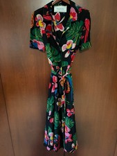 Black Floral Valentino Shirt Dress with matching Belt [Size 40]
