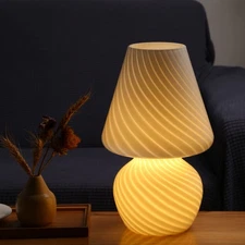 Taller Lamp, Upgrade White Table Lamp Romantic 12' Vintage Swirl Mid-Century ...