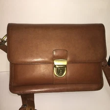 Boulder Ridge 8" x 6" cowhide leather wallet purse converts to clutch Vtg