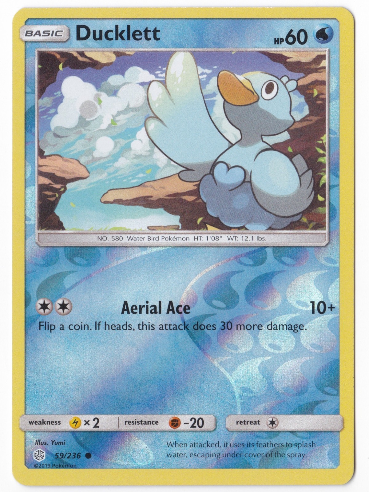 Pokémon Ducklett Cosmic Eclipse 59/236 Reverse Holo Common