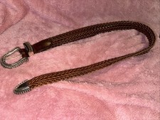 Vintage Brown Leather Braided 1993 Brighton  Belt Small 66030