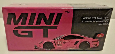 Mini GT 1:64 Porsche 911 GT3 R #77 AO Racing 2024 ROXY IMSA ROAD