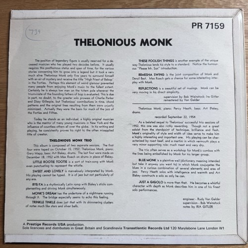 Thelonious Monk - Monk's Moods Transatlantic Records – PR 7159 REISSUE 1966 - Picture 2 of 4