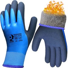 PROGANDA Winter Work Gloves Thermal Fleece Liner Waterproof Coating Superior