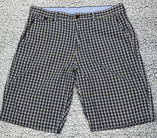 J.Crew Bermuda Shorts Men  s 34 White Blue Green Plaid Outdoor Chino Preppy