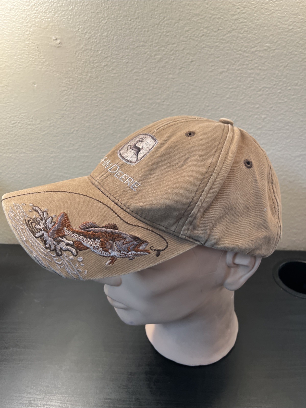 John Deere Brown Strapback Hat Fish Embroidery Bi… - image 7