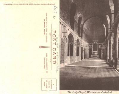 Vintage Postkarte - The Lady Chapel Westminster Cathedral London UNBESPIELT