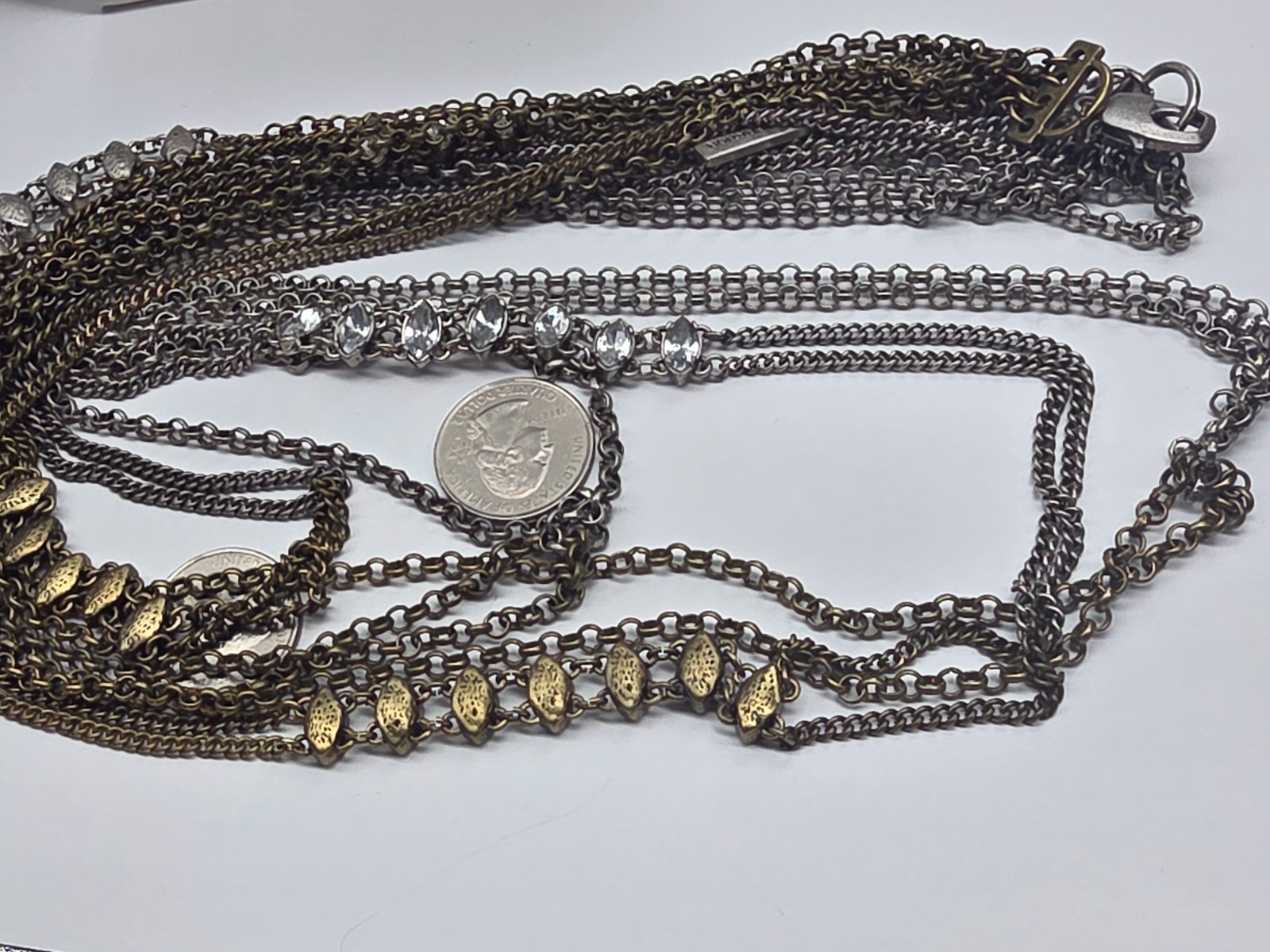 Signed BCBGeneration Mixed Metals Rhinestone Mult… - image 3