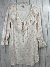 Vintage Willow Creek Nightgown Small White Flowy Lace Prairie Cottagecore Short