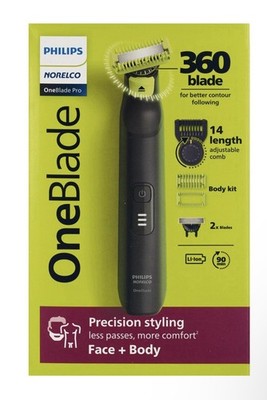 Philips Norelco OneBlade Pro 360 Blade Trimmer Face/Body USB, 2 Heads