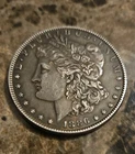 1886 MORGAN SILVER DOLLAR AU  BEAUTIFUL GUN METAL TONED