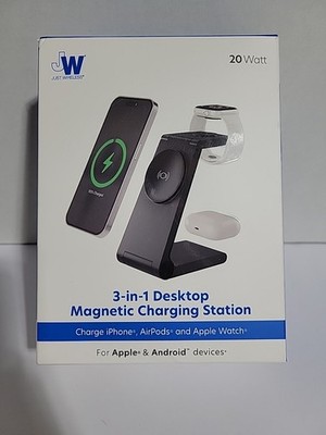 Just Wireless 3-in-1 Magnetic Wireless Charger for iPhone, Airpods, Apple Watch