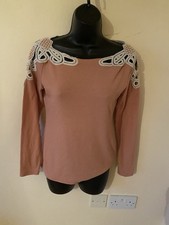 Pink Lace/pearl Design Top Size S ( 2045)