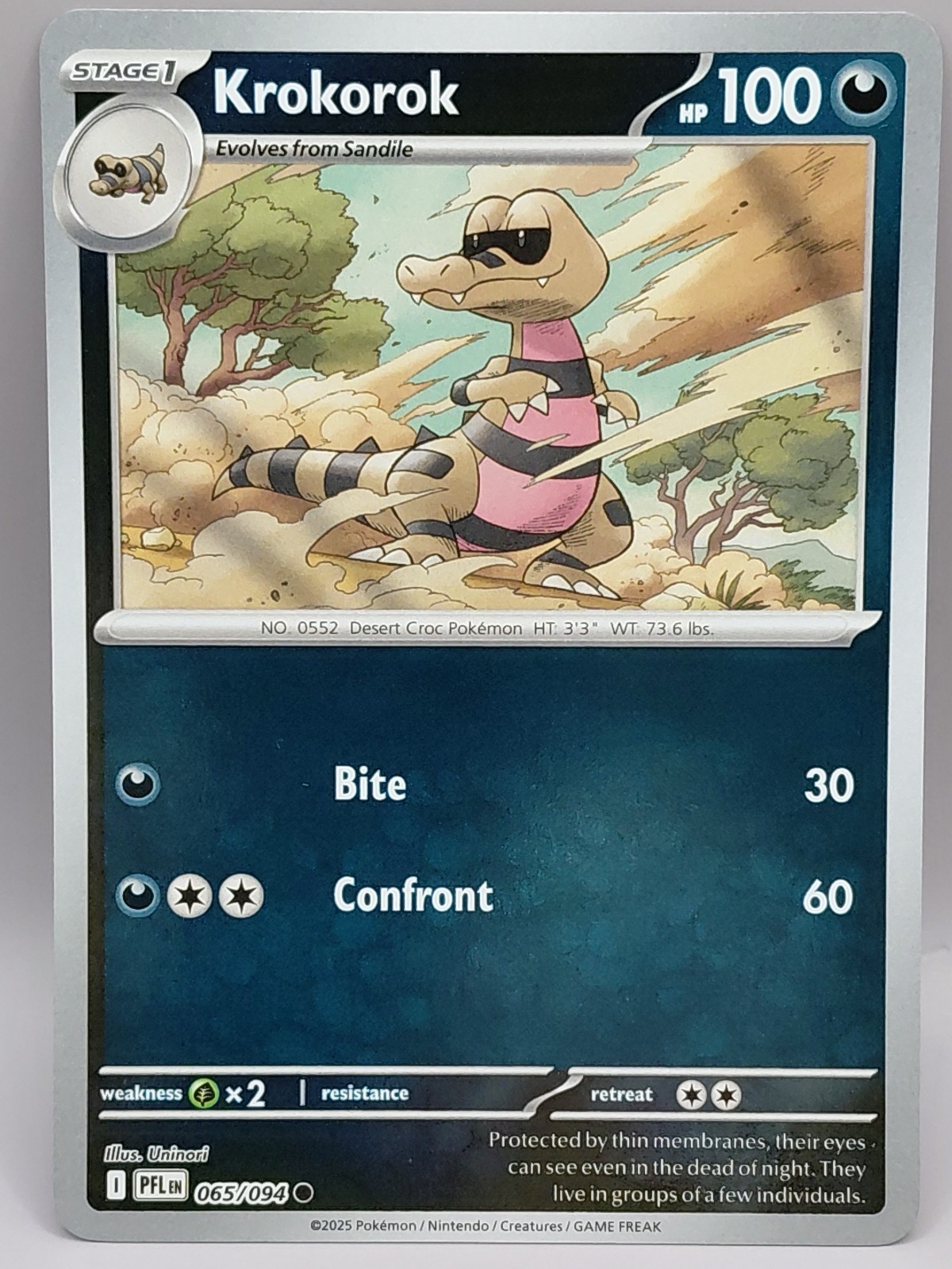 Krokorok 065/094 - Reverse Holo - Pokémon TCG: Phantasmal Flames - NM