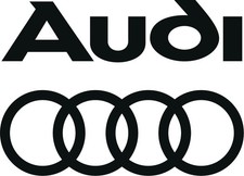 2 x Audi Schriftzug + Ringe Schwarz Seitenaufkleber Auto Deko Vinyl Tuning Decal