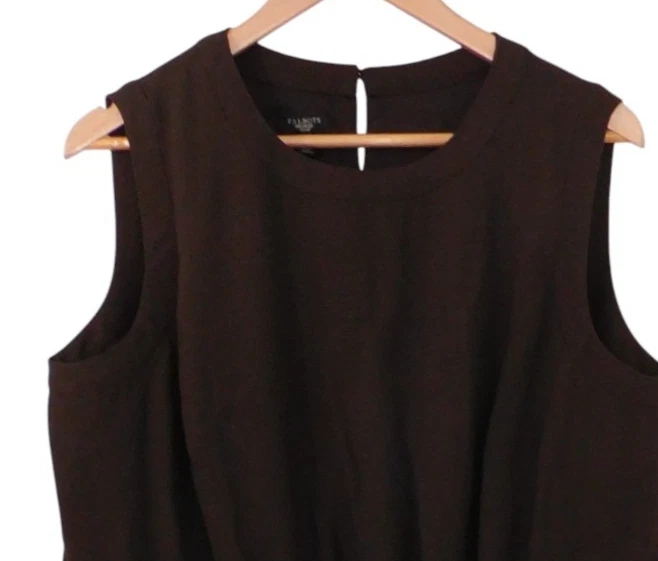 NUEVO Vestido Vaina Talbots Marrón Sin Mangas Mezcla Lana Para Mujer Talla 14W” Foto 2 de 4