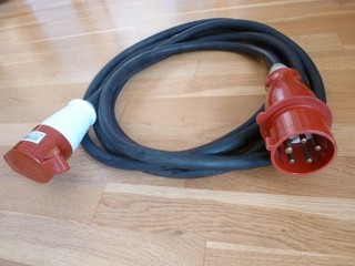 Kraftstromkabel Stecker 32A auf Kupplung 16 A 5 m 5G 4 qmm IP44 top Zustand