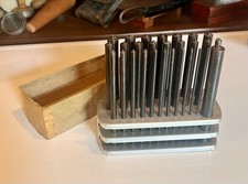 Vintage SpellmaCo Transfer Punch Set 28pc Machinist Standard SAE W/ Rack  NICE