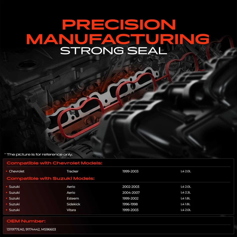 Juego de juntas de colector de admisión de motor para Chevrolet Tracker 1999-2003 Suzuki Aerio Foto 2 de 4