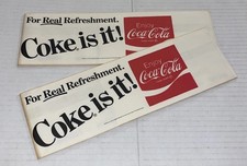 2 LOT Vintage Coca-Cola NOS Soda Jerk Paper Hat Coke Is It Collectible Ad Prop