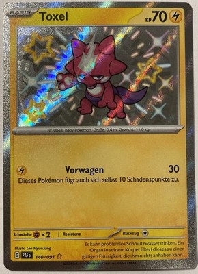 Pokemon Toxel Foil Shift | DE 140/091 Paldeas Schicksale Miscut Misprint | NM