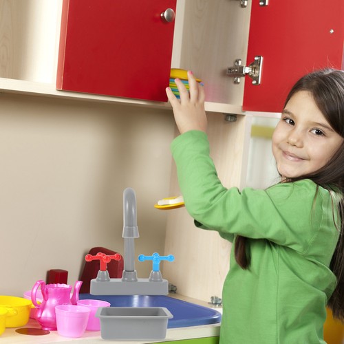 Kitchen Toy Faucet Child Small Sink Model Accessories Kids Play Dishwasher - Picture 3 of 12