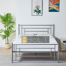 Metal Bed Frame with Headboard – Strong Steel Construction, Easy Assembly