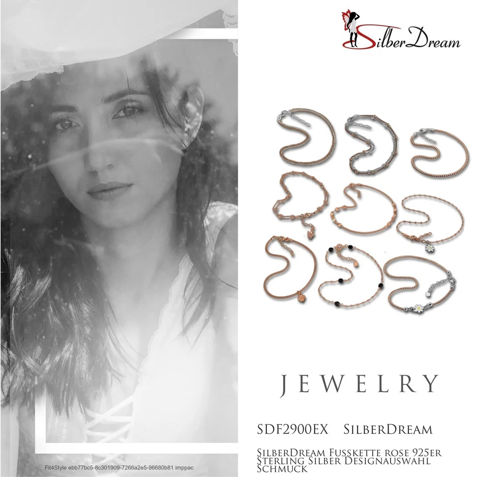 Silberdream Designwahl Fußketten 23cm fino A 27cm 925 Argento 333 Oro SDF2900EX - Immagine 3 di 4