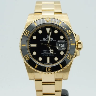 ROLEX SUBMARINER 116618LN 18K 750 GOLD HERREN UHR  40MM TOP ZUSTAND AUTOMATIK - Bild 1 von 4