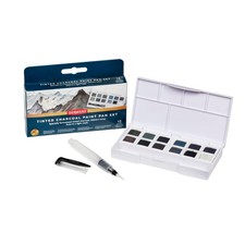 Image of Derwent Tinted Charcoal Paint Pan Set, Set of 12, Half Pan Size, Water-Soluble,