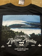 CAMISETA NEGRA NUEVA CON ETIQUETAS BILLABONG PIPELINE MASTERS NORTH SHORE HAWAII 2008 XL EVENTO ASP