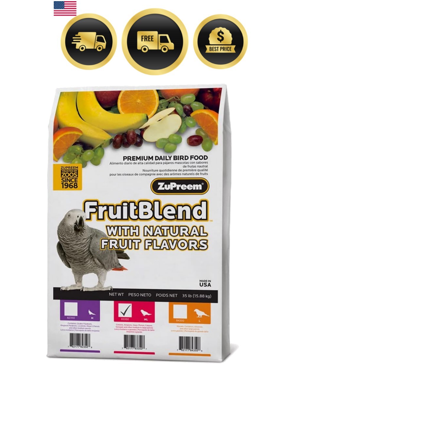 Pellets For Parrots And Conures Fruit Blend 35 Lb Healthy Di