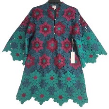 J.Marie XS Asher 3D Geo Floral Lace Dress Multi-Color NWT 180 L908