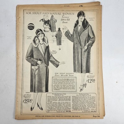 National Cloak Suit Co 1926 Catalog Section Stout Mature Women 1920s Fashion