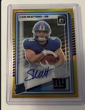 2025 Panini Donruss Optic True Gold Cam Skattebo RC On Card Autograph /10 GIANTS