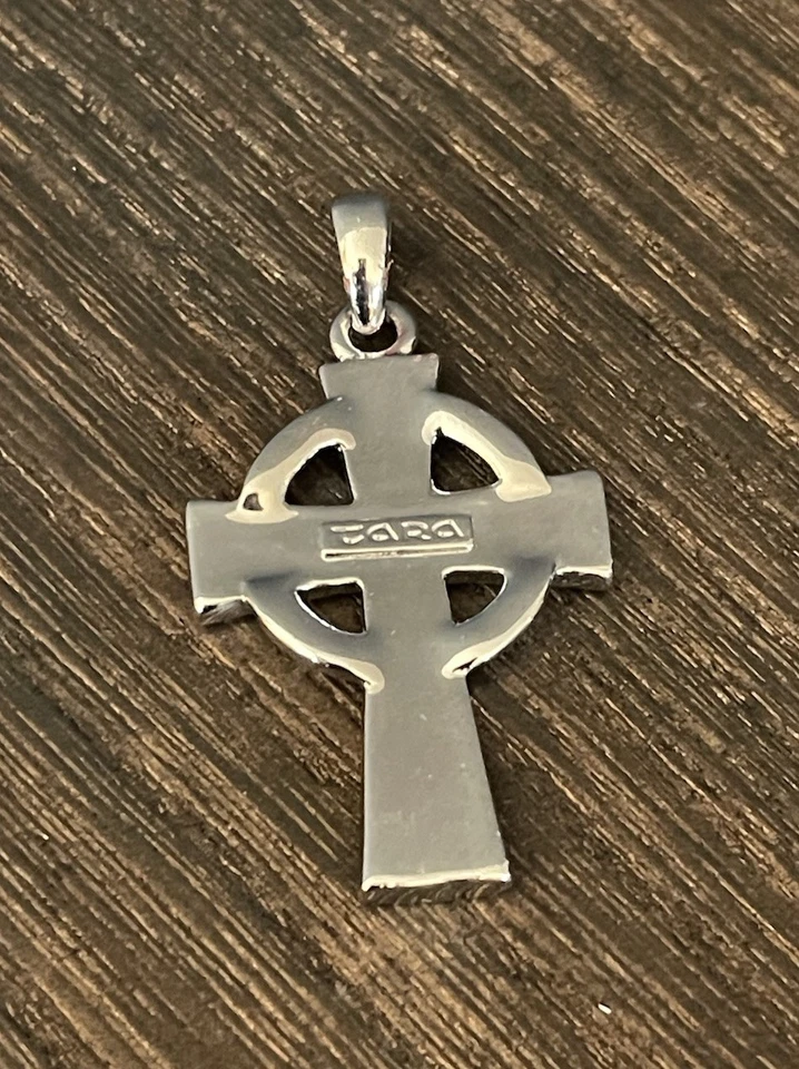 Серебряный тон эмали со стразами кельтский крест подвеска на Тара Ирландии ирландский - Изображение 3 из 4
