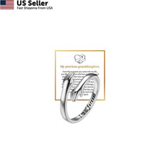 Hope Rings Hug Ring for Granddaughter to A:Silver I Love You Forever