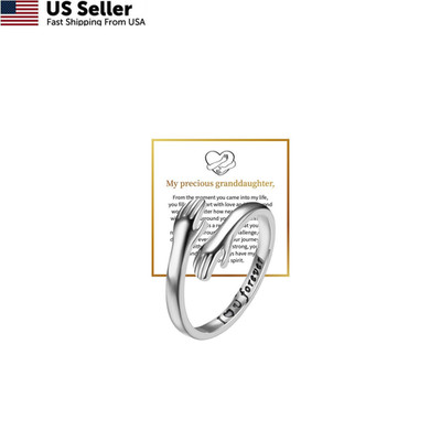 Hope Rings Hug Ring for Granddaughter to A:Silver I Love You Forever