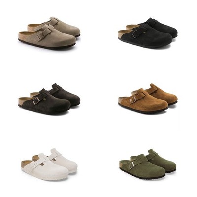Birkenstock Boston Suede Leather Soft Footbed Taupe/Black/Mocha/Mink/Clog Shoes