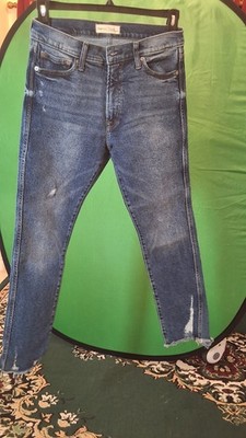 Gap 1969 Straight Jeans Womens 30 Blue Denim Slim straight High-Rise Distressed