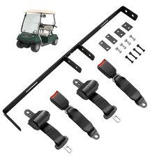 Retractable Golf Cart Seat Belts 42" Long  Universal Fit for EZGO TXT, Black