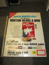 Dr Seuss Nabisco 1970 CBS TV show cookie box store sign Horton Hears Who cartoon