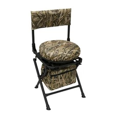  360 Degree Swivel Hunting Chair for Ground Blinds, Folding No. 3 Reed Camo