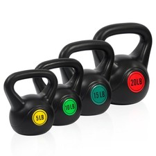 Grip Kettlebell Exercise Fitness Weight Set, 4-Pieces: 5lb, 10lb, 15lb and 20lb