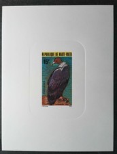Epreuve de luxe Proof 1979 oiseaux 	Necrosyrtes monachus Haute-Volta Imperf 5b