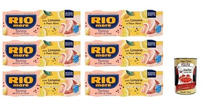 Rio Mare Thunfisch in Olivenöl,6x(3x65g),Thunfisch mit Zitrone und Pfeffer+Polpa